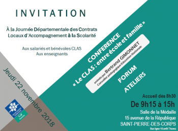 Conférence  » Le CLAS : entre école et famille »