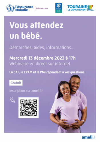 Webinaire sur internet pour les futurs parents avec la Caf, la CPAM et la PMI.